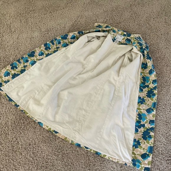 Vintage Y2K Old Navy Retro 60’s Style Floral Print Trench Coat, Women’s Sz S - Picture 9 of 11